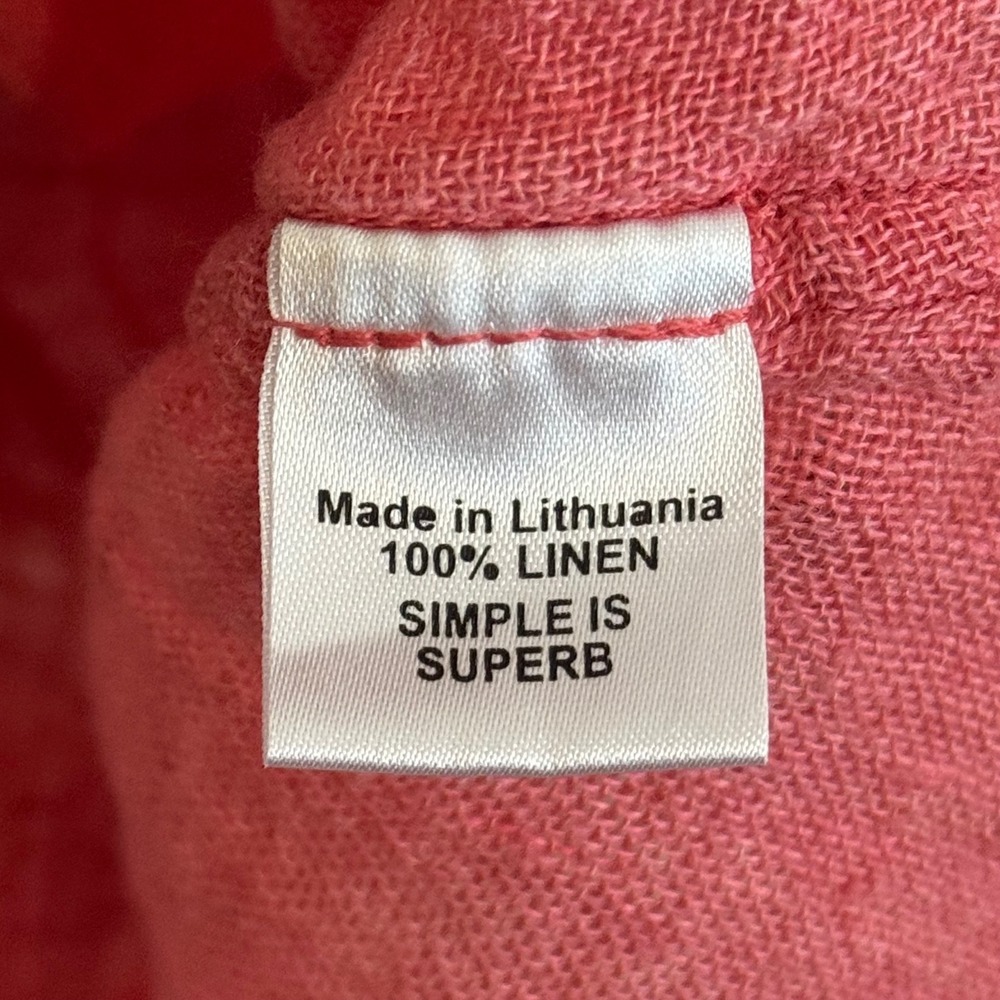 FLAX Pink Linen Tunic Top Small Lagenlook Made in Lithuania - Read Description - Picture 8 of 9